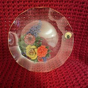 2 for $15 Beautiful Hand painted Chance Glass Plate